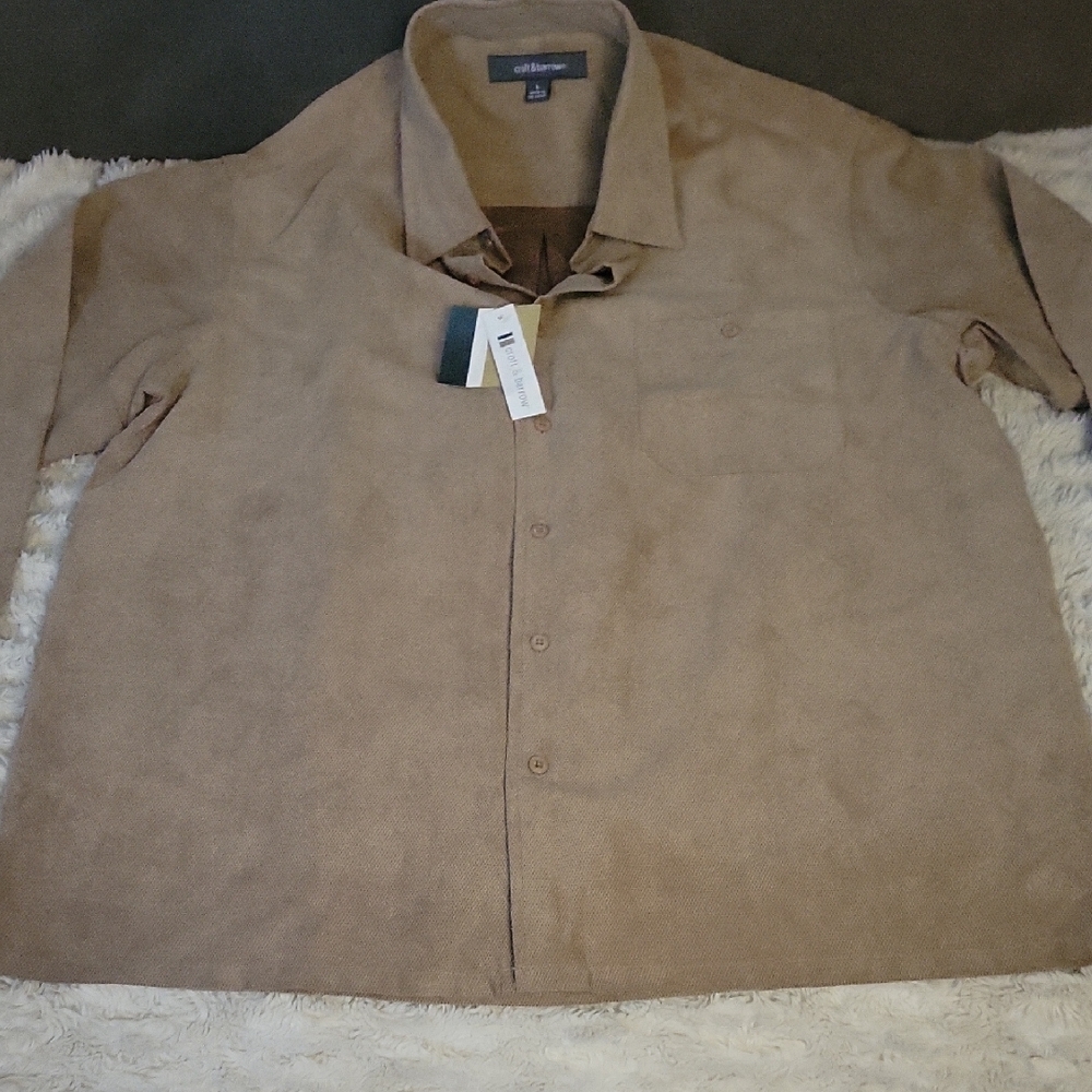 Croft & Barrow Tan Casual Button Down Shirt - Picture 2 of 4